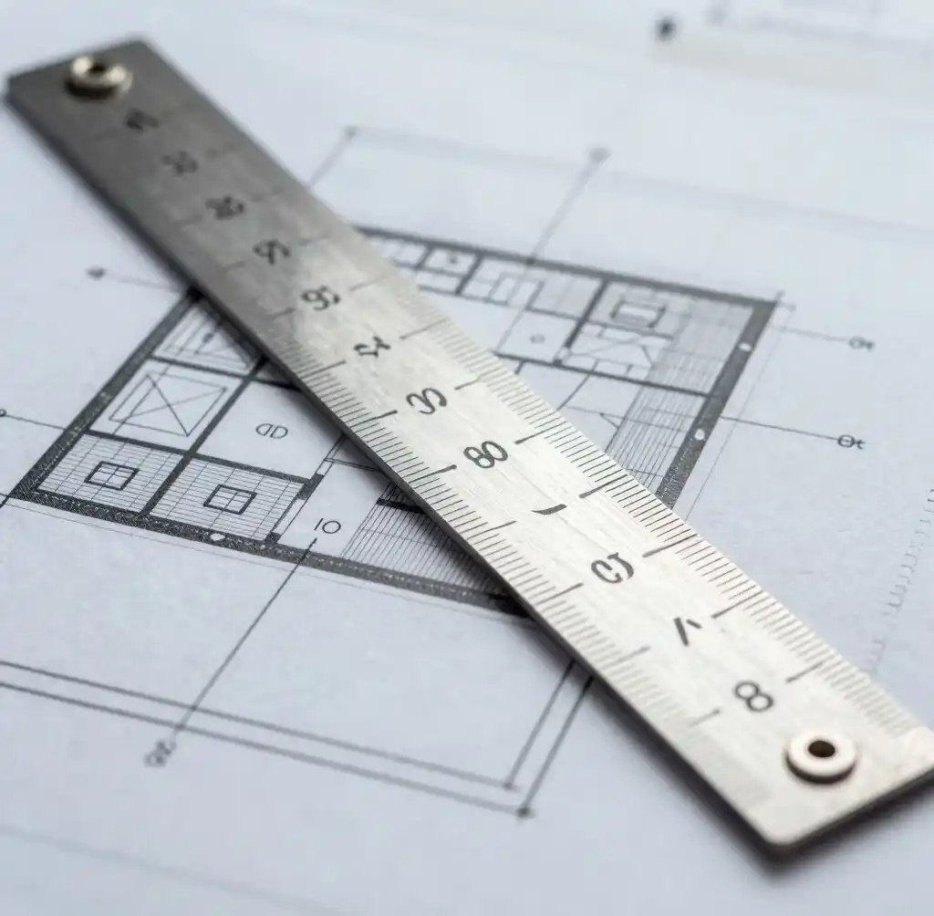 Plano técnico y mediciones utilizados en una tasación inmobiliaria